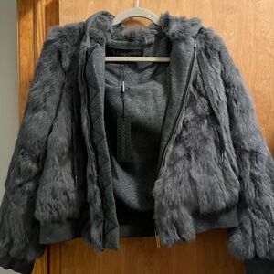 Pologeorgis Gray Fur Teddy Jacket